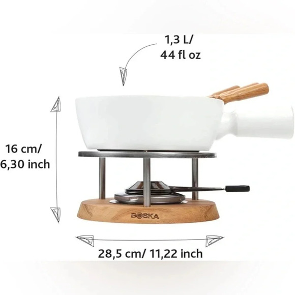 Boska Fondue Set Bianco - for 875 Grams of Melted Cheese - 1.3 Liters New In Box - Picture 8 of 12